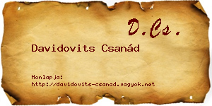 Davidovits Csanád névjegykártya