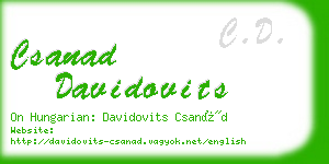 csanad davidovits business card